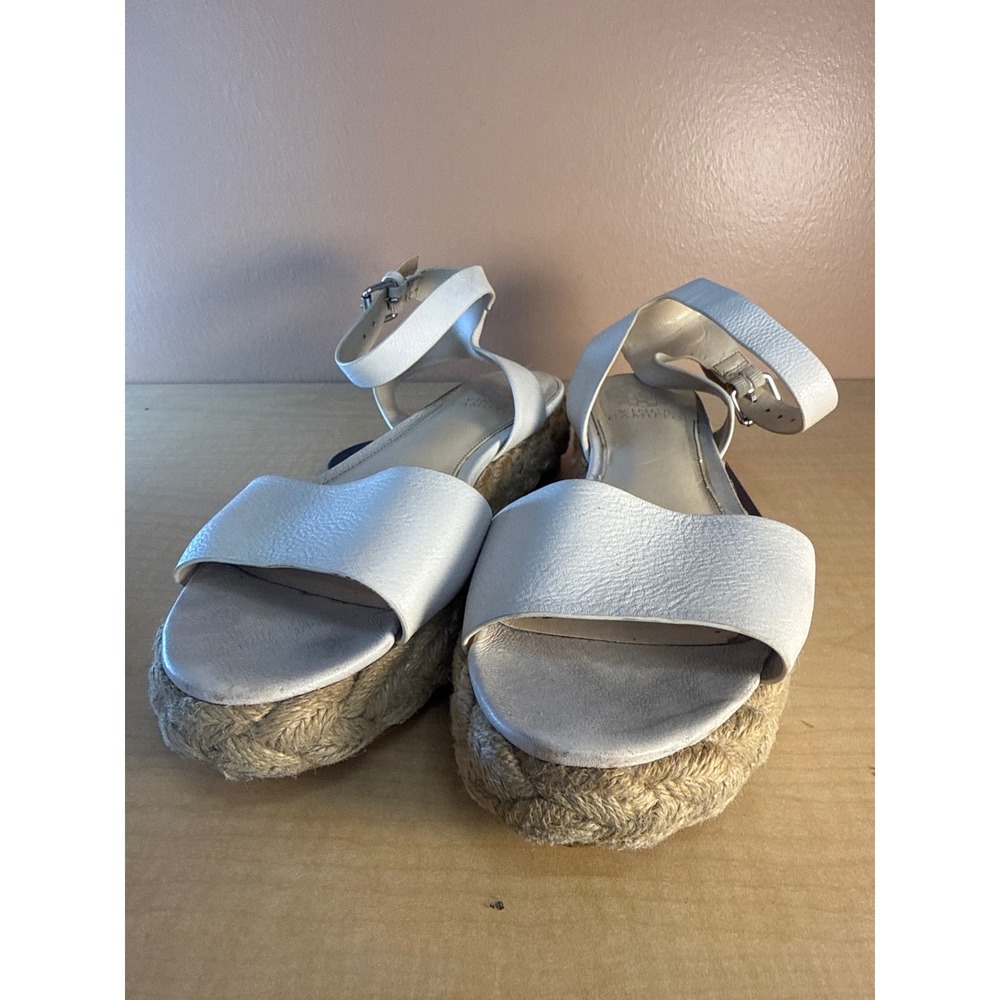 Vince Camuto Defina White Leather Espadrille Platform Sandals‎ Womens Size 10M